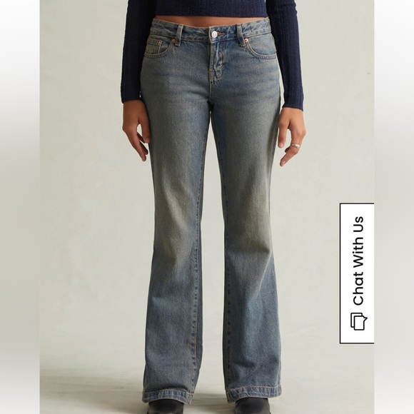 PacSun Denim - Pacsun Jade Low Rise Bootcut Jeans Button Pocket Dark Blue